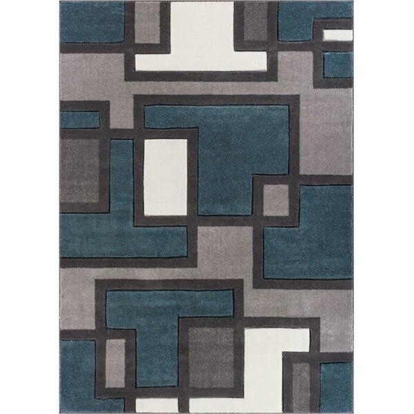 Well Woven Imagination Squares Modern Rug, Blue - 3 ft. 11 in. x 5 ft. 3 in. 600964